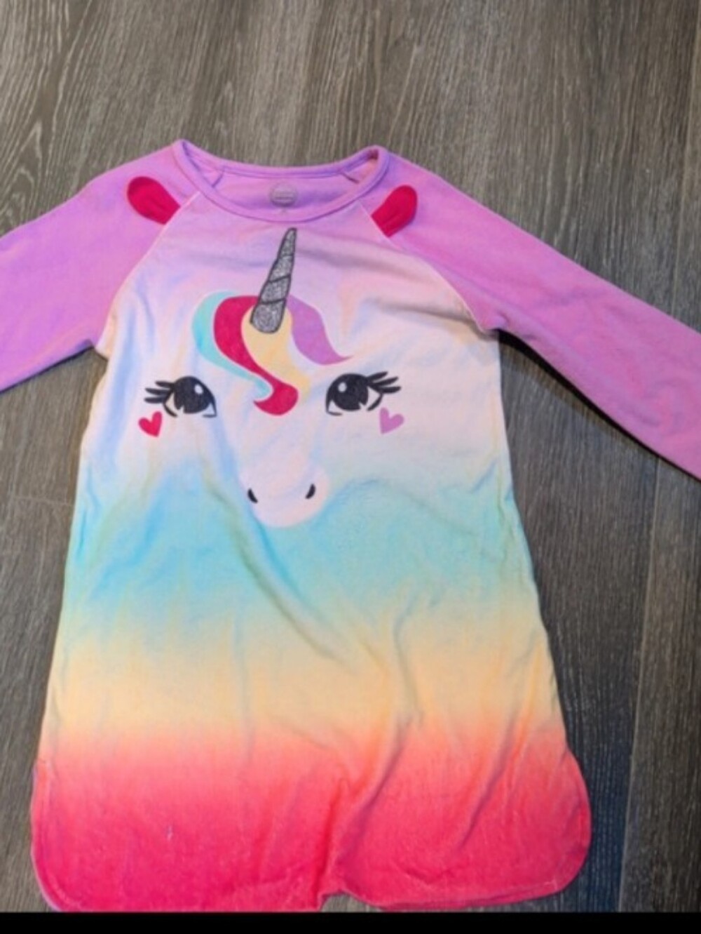 Wonder Nation Pink Sleeve Pastel Ombre Unicorn Nightgown